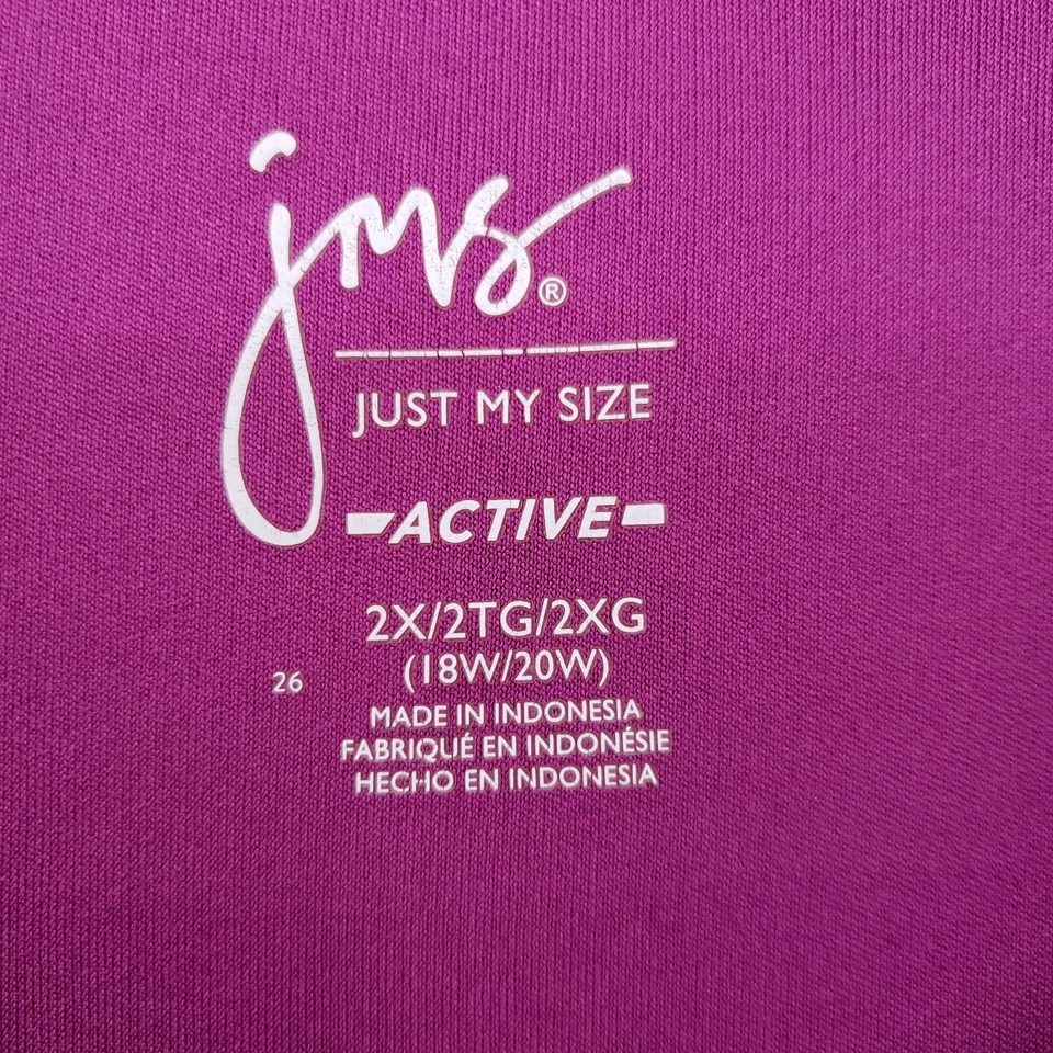 JMS Active T-Shirt Womens 2X Plus Purple Graphic Dolman Sleeves Workout Sports - Image 3 of 4