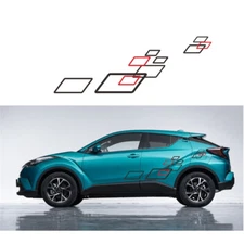 2Pcs Black+Red Sport Car Both Side Body DIY Vinyl Decals Fashion Decor Sticker