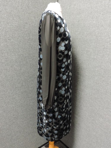 Kaleidoscope Velvet Detail Shift Dress Black UK 12 LN043 FF 11 - Picture 3 of 5