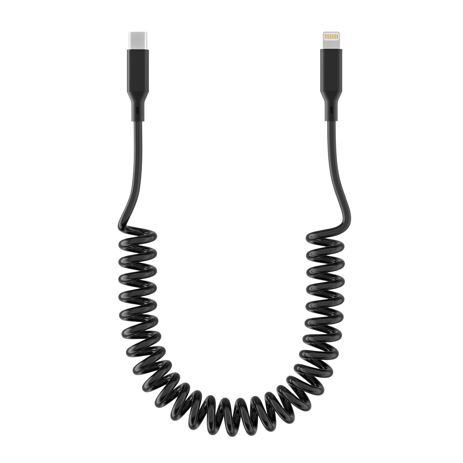 Usbc To Lightning Coiled Cable 2ft Mfi Certified Fast Charging Data Sync Wide Co-image