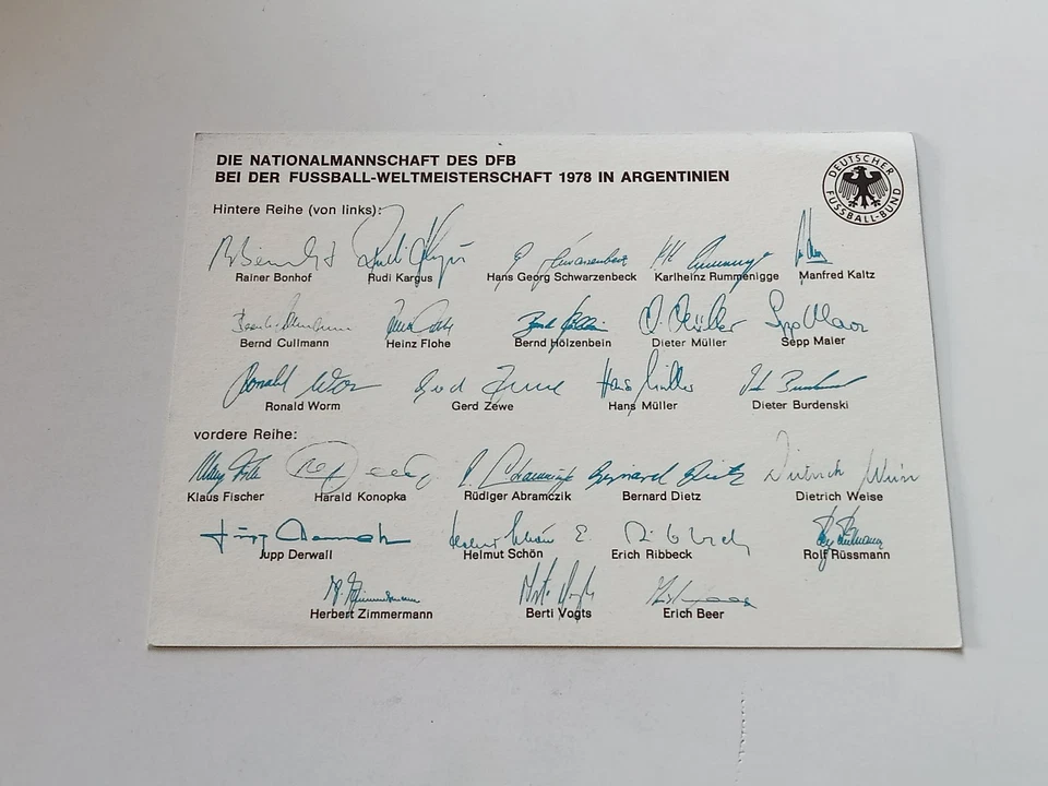 cartolina tedesca squadra nazionale GERMANIA Mondiali calcio Argentina 1978 - Immagine 2 di 2