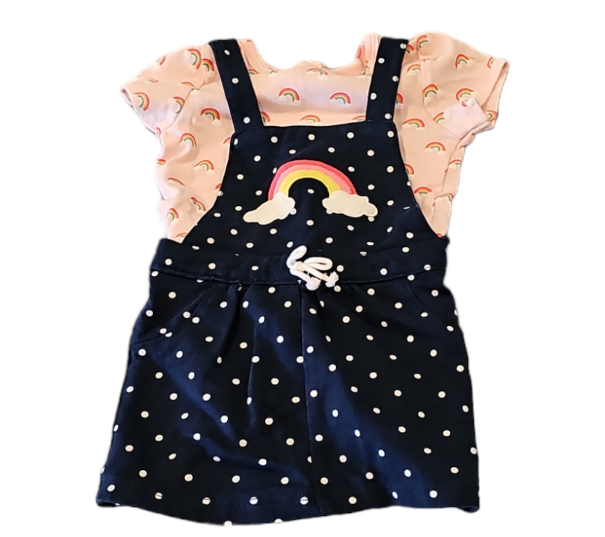 Lot Of 2 Carter's Striped Dress & Rainbow Jumper Dress Girls 6 Months  Multicolor | eBay