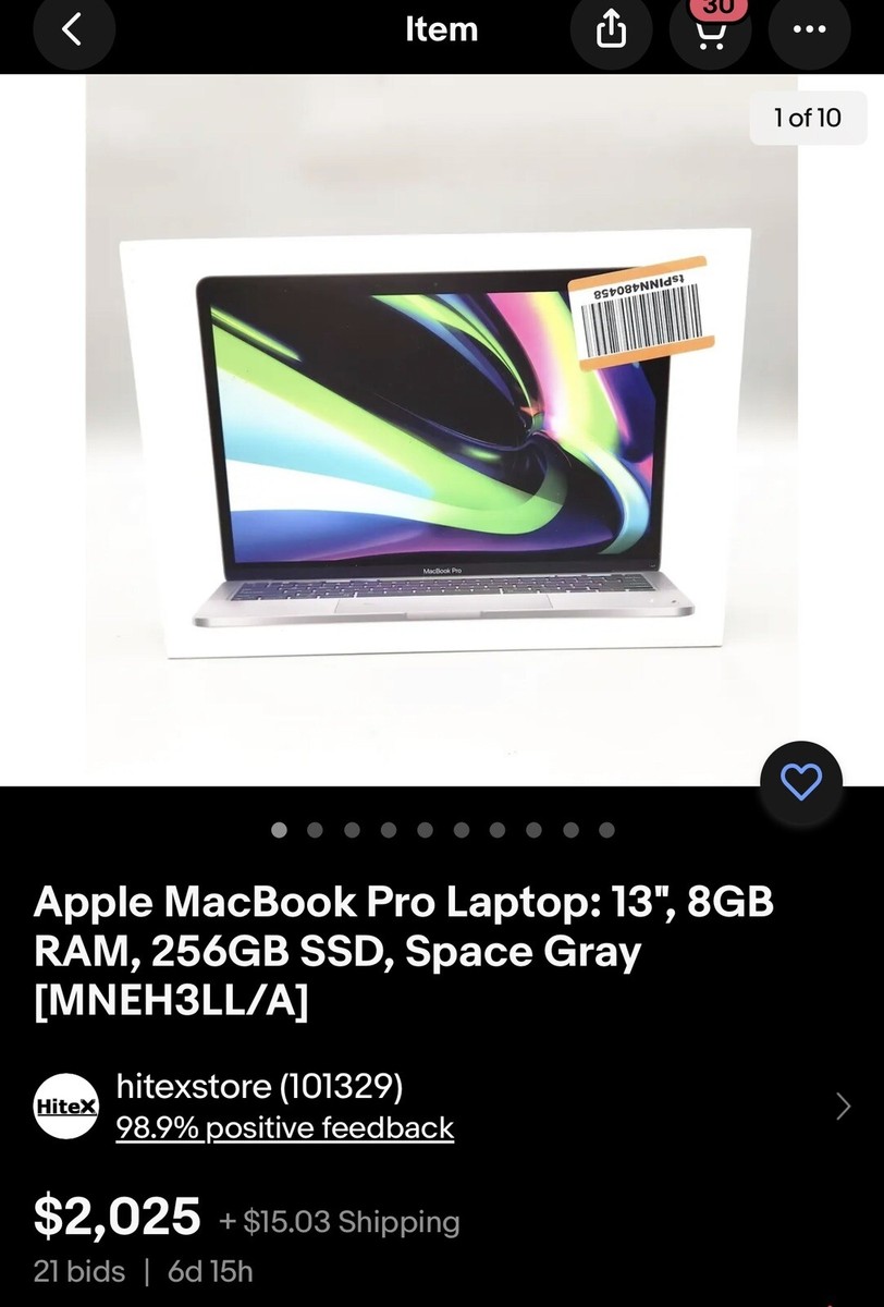 Apple Macbook Pro 15'' Retina i7-7920HQ 3.1GHz 16GB 1TB A1707