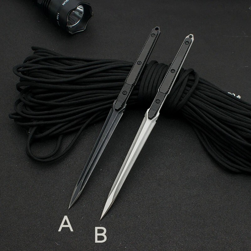 Needlepoint DoubleEdge 440C Fixed Blade Aluminum Handle Tactics Dagger ...
