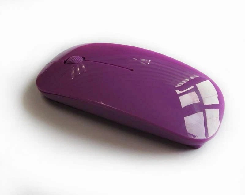 10 x Purple Super Slim Optical Wireless Mouse Slimline Mice 2.4G Range 1600 DPI - Image 2 of 4