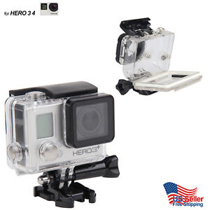 Gopro Hero 3 3 Hero 4 Underwater Waterproof Dive Case Housing Transparent Stand Ebay