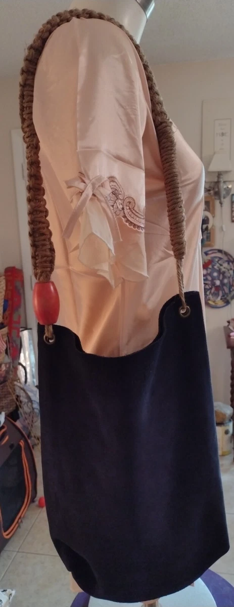 Urban Outfitters Cold Picnic Dark Navy Leather Tote Carvaca Bag