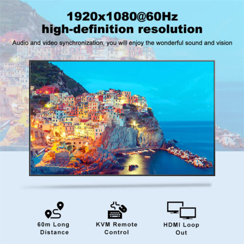 60M HDMI KVM Extender POC over Ethernet Cat5e/cat6 1080P RJ45 HDMI USB Extender - Picture 7 of 11
