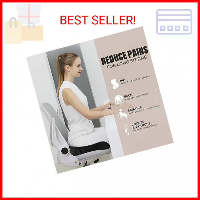 WAOAW Seat Cushion, Office Chair Cushions Butt Pillow for Car Long