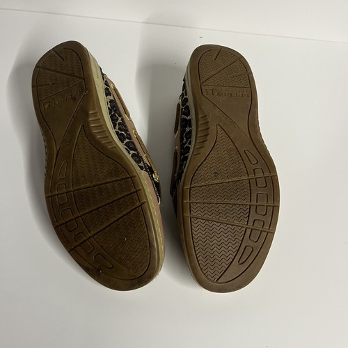 Sperry Top Sider Boat Shoes 6.5M Women’s Leopard Print Glitter Leather Tan - Picture 7 of 7