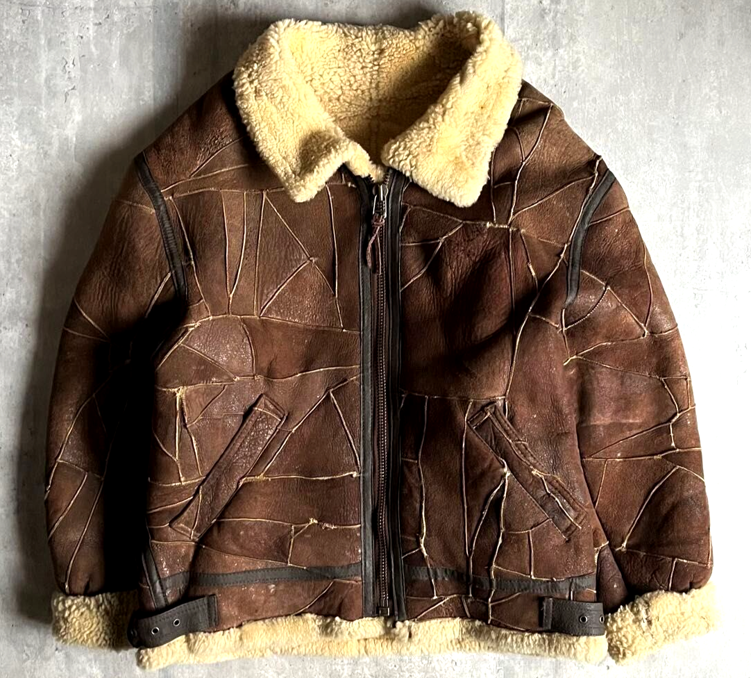Type B-3 Leather Flight Mouton Bomber Jacket brown | eBay
