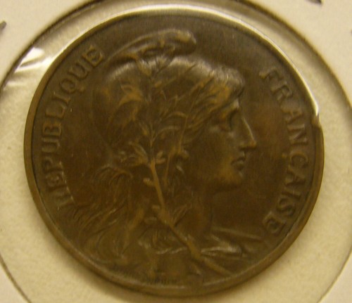 1900 France 10 Centimes Coin - 第 2/2 張圖片