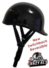 REAL Crazy Al's NEW FEATHERLIGHT POLO SWITCHBACK Reversible Helmet Gloss Black