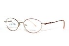 NEW WOMEN EYEGLASSES ECCA WM 5038 SND LIGHT BROWN METAL RX OVAL FRAMES 49-18-135