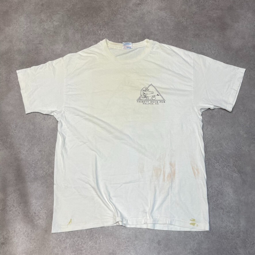 Thirsty Duck Dry T-Shirt Mens Canadian Pub Graphic Single Stitch Tee, White XL image 2