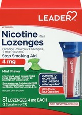 LEADER Nicotine Mini Lozenges Stop Smoking Aid, 4 mg, 81count