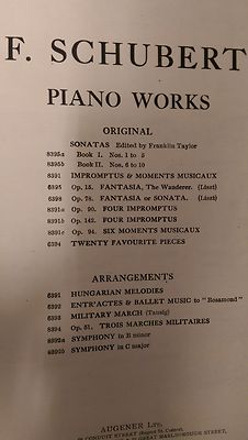 Schubert: Symphony No 8, In B Min. Arr. For Piano: Music Score (C4)