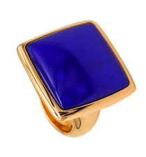 Vhernier Milano Sculptural Cocktail Ring In 18Kt Yellow Gold With Lapis & Quartz