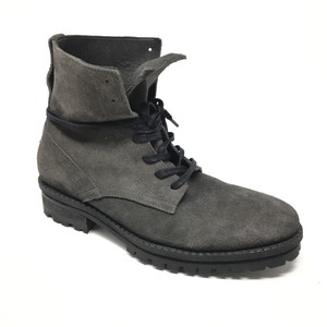 grey suede combat boots