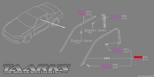 Genuine Nissan Door Window Glass Seal / Weatherstrip (RIGHT) "S15" Silvia 200sx - Picture 2 of 2
