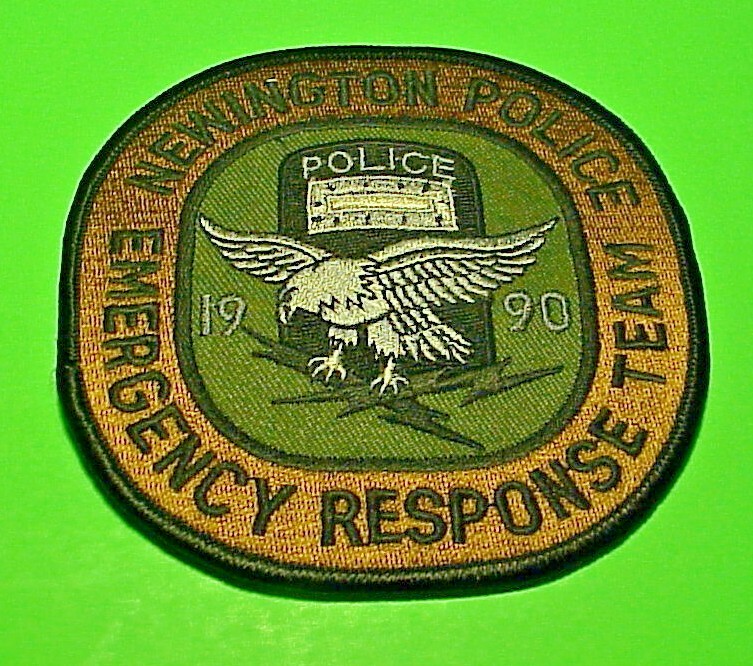 NEWINGTON CONNECTICUT CT 4" EMERGENCY RESPONSE TEAM BLACK BORDER POLICE ...