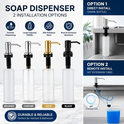 #ad Stainless Steel Soap Dispenser for Kitchen Sink 4 Color Options Bottle Or Tube $11.99