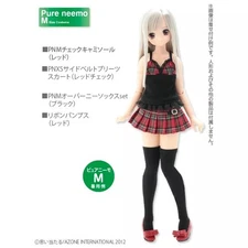 Azone Pureneemo PNM Check Camisole Red 1/6 Obitsu Blythe Pullip Momoko
