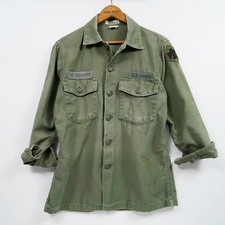 Vintage OG-107 Utility Shirt Vietnam Era US Army Cotton Sateen Military Shirt M