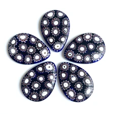 5 RARE Old Large Venetian Millefiori Chevron Cain Inserts, African Trade Beads