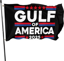 Gulf of America 2025 Flag Tapestry 3X5 FT with Two Brass Grommets for Indoor Out