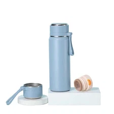 Insulated Wide Mouth Stainless Steel Water Bottle Metal Lid 17oz Portable Health