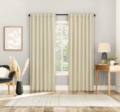 2 Panels Sun Zero Blackout Kenneth Energy Saving Grommet Curtain 52x95 Cream T26