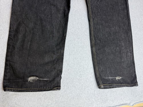 Levis 501 Men's Jeans Red Tab Button Fly Black Denim Pants Size 48x30 VTG - Picture 8 of 14