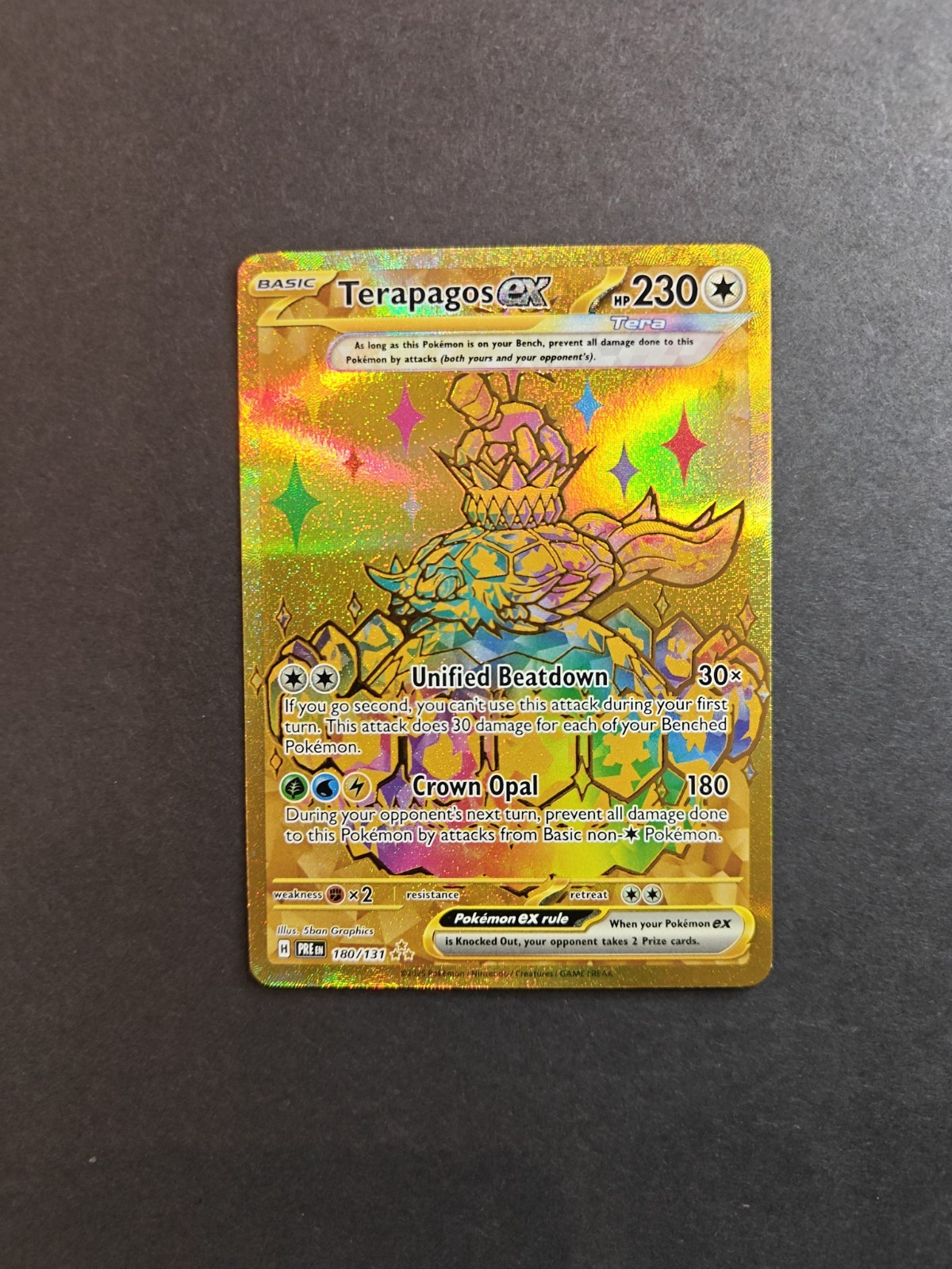 Pokemon TCG Terapagos EX 180/131 Card 