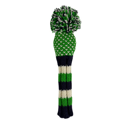 Lime, Navy, White Chevron knit wool hybrid / utility golf headcover by Sunfish