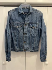 VTG 90s/Y2K Calvin Klein Denim Jean Jacket Trucker Distressed NO TAG, 38” Chest