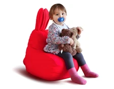 Teddy and Flower Stuffed Animal Storage Chair - Large Rabbit Bedroom Toy Storage