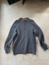 Pendleton Washable Wool Quarter Zip Gray/Blue Men  s Size XL