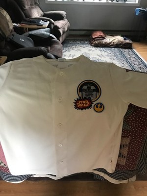 Disney Parks Star Wars R2-D2 Adult Baseball Jersey Size Large