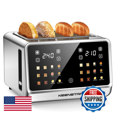 Keenstar 4 Slice Toaster Touch Screen Stainless Steel Smart Bread Toaster 1.5