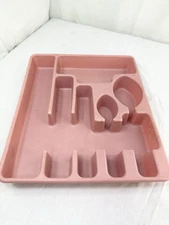 Vtg Rubbermaid Flatware Tray Holder Mauve Silverware Drawer Utensil Organizer FS