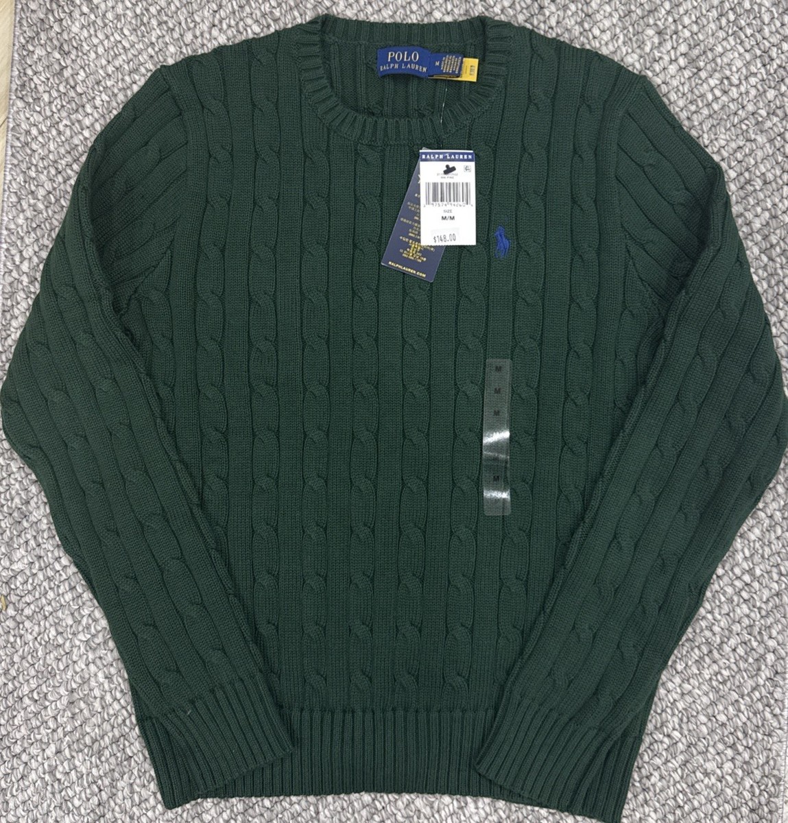 NWT Polo Ralph Lauren Women's Cable Knit Cotton Crewneck Sweater