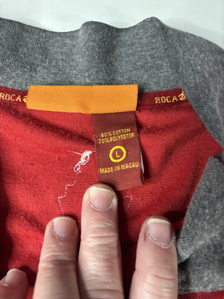 Rocawear Y2K Cremallera Rojo Blanco Grande R Bordado Manga Corta Talla Grande Cremallera Foto 4 de 4