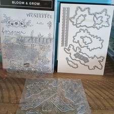 Stampin' Up Bloom Grow Photopolymer Stamp Set Dies Bundle Floral 13 Stamps