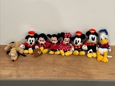 Lot Of 8 Disney Beanie Plush All Characters Minnie Mickey Donald Pluto