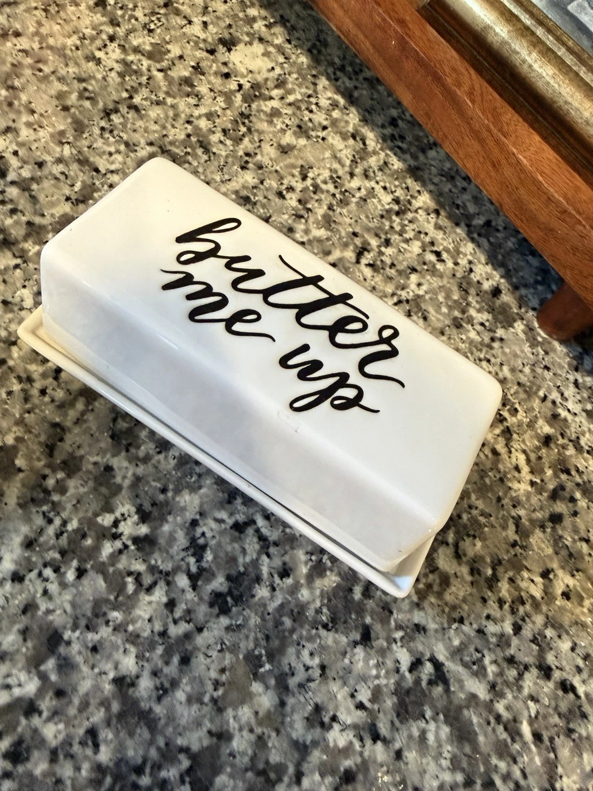 Ceramic Butter Me Up Threshold Covered Butter Dish Cottage Core Farmhouse White