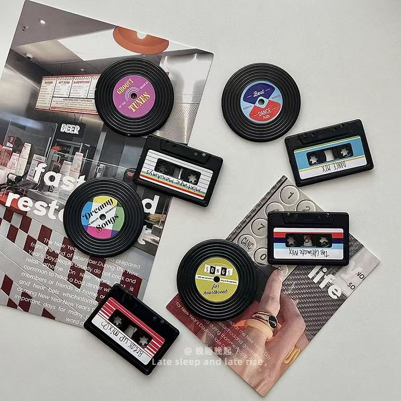 8x Creative Record Fridge Magnets Retro Cassette Home Decor Unique Gift Cool Boy