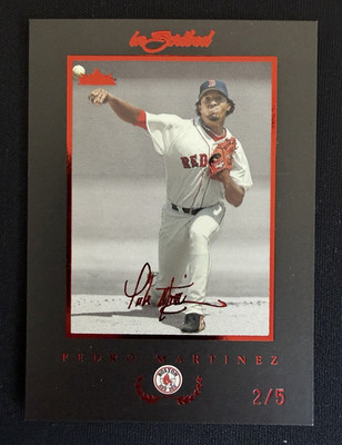 2004 Fleer Inscribed Pedro Martinez #13 Red Parallel SP #/5 Boston Red Sox