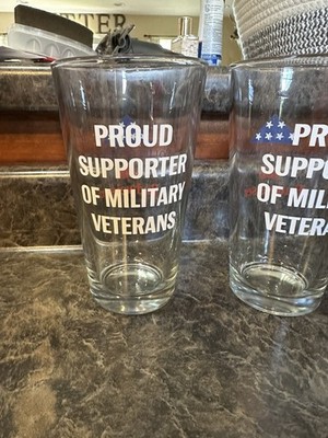 Budweiser Folds Of Honor Pint Glasses!!! Veterans  Set of 2