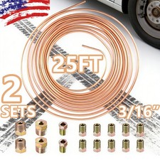 2x Copper Nickel Brake Line Tubing Kit 316 Od 25 Ft Coil Roll All Size Fitting